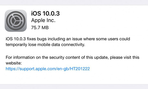 iPhone 7 nhận bản iOS 10.0.3, sửa lỗi mất sóng - 2