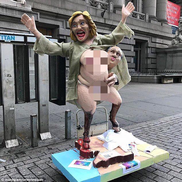 Dân Mỹ đánh lộn vì tượng khỏa thân của Hillary Clinton - 1