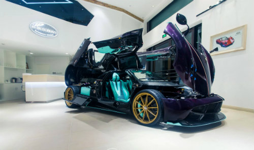 Chết mê Pagani Huayra thân màu tím, la-zăng vàng - 3