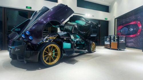 Chết mê Pagani Huayra thân màu tím, la-zăng vàng - 5