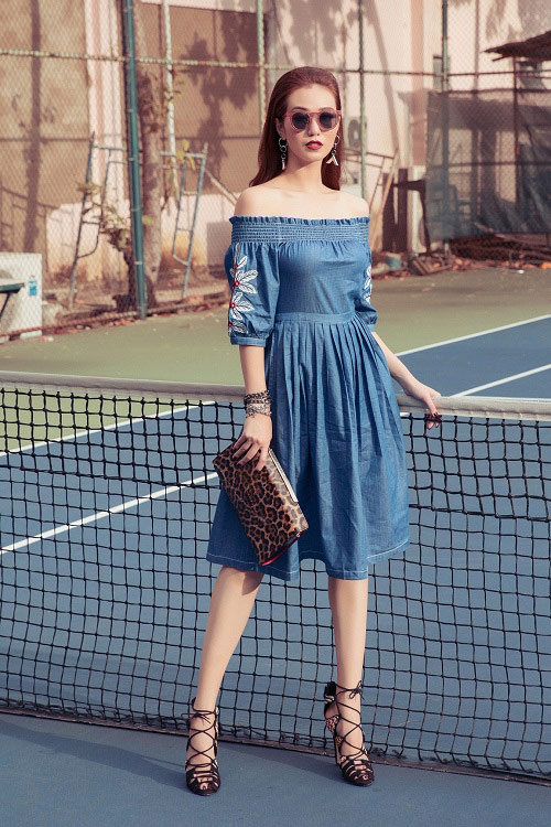 Khánh My táo bạo khoe áo ngực trên sân bóng tennis - 9