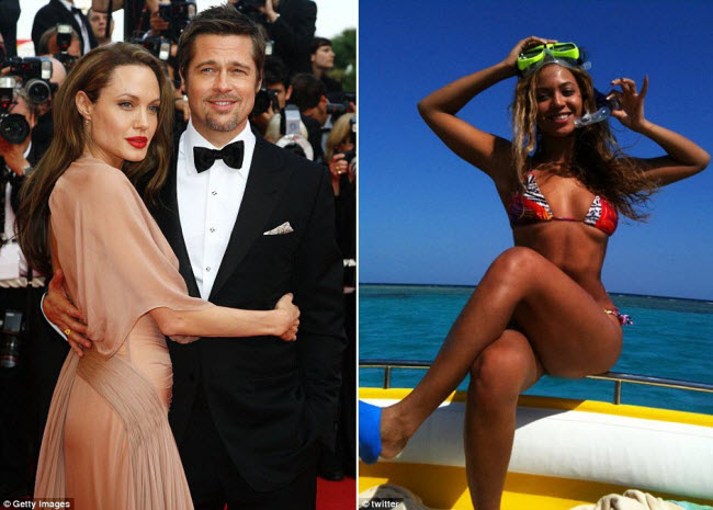Ngôi sao Brad Pitt (trái) và ca sĩ Beyonce (phải) từng tới nghỉ dưỡng tại hòn đảo Pamalican.