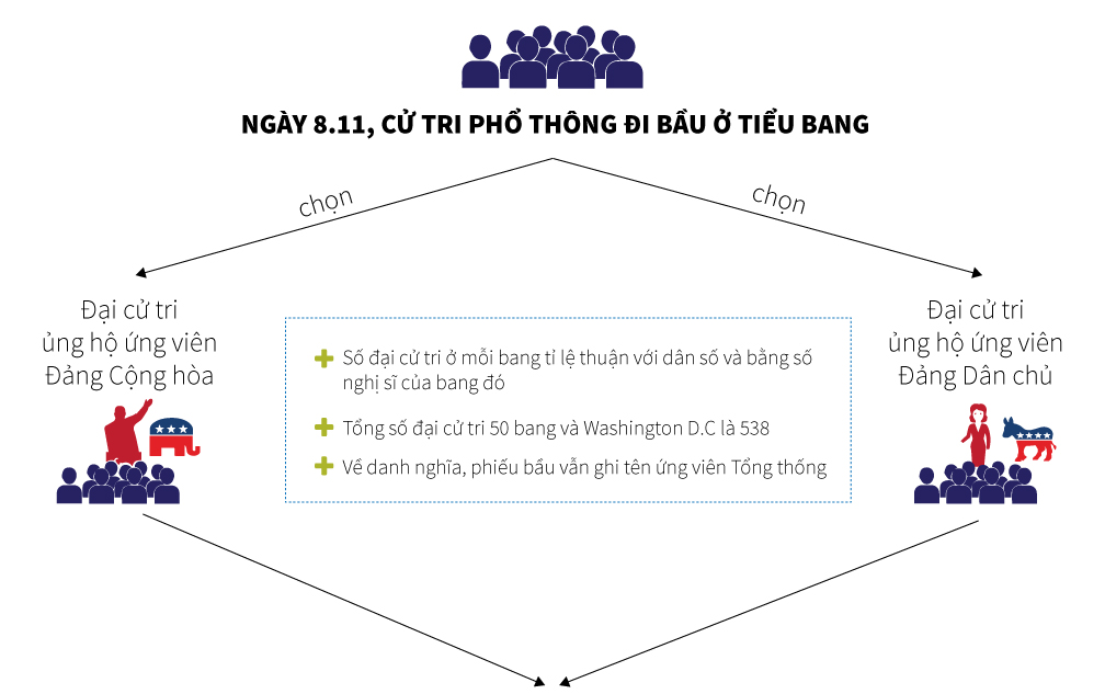 [Đồ họa] Hiểu thể thức bầu tổng thống Mỹ trong 1 phút - 2