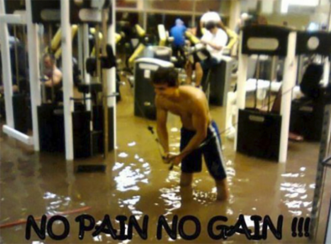 Tình yêu với gym là không quản ngại thời tiết.