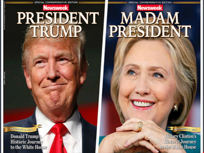 Báo Mỹ làm trước bìa Clinton chiến thắng gây &#39;bão&#39; mạng - 1