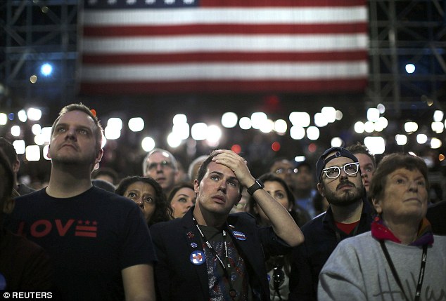 Dân Mỹ ôm mặt khóc khi bà Clinton thua thảm hại - 1