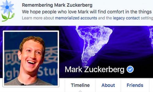 Mark Zuckerberg bị &#34;báo tử&#34; trên Facebook - 1