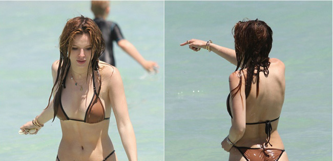 Bella Thorne cũng là tâm điểm chú ý của bao người khi cô đi tắm biển.