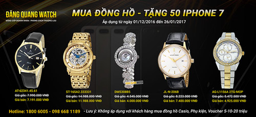 Tặng 50 Iphone 7 khi mua đồng hồ tại Đăng Quang Watch - 2