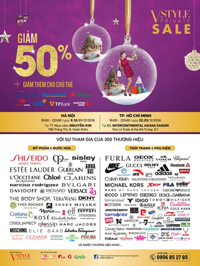 300 thương hiệu đồng loạt giảm giá 50% mùa Noel tại VStyle Private Sale - 1