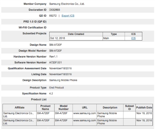 Samsung Galaxy A7 &#40;2017&#41; đã đạt chuẩn FCC - 1