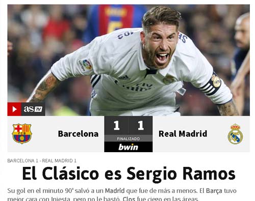 Báo chí thế giới cạn lời vì siêu Ramos, Real bản lĩnh số 1 - 1