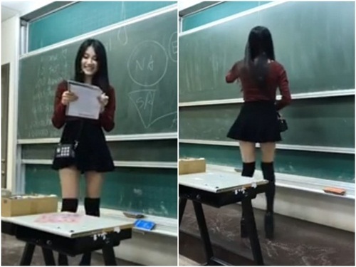 Cô giáo tiếng Anh mặc váy ngắn khiến lớp học luôn quá tải - 1