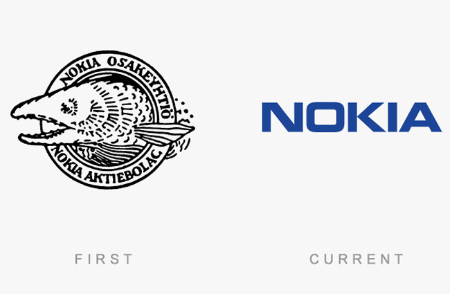 Logo ban đầu của thương hiệu điện thoại đình đám một thời Nokia có vẻ khá rối rắm. Chắc chắn chữ "Nokia" in đậm sau này sẽ khiến khách hàng ấn tượng và dễ nhớ hơn rất nhiều.