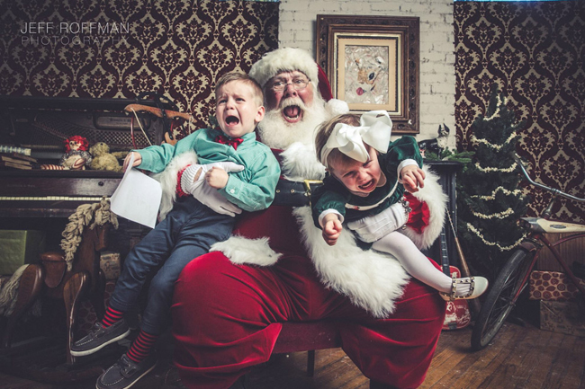 Thường trẻ con phản ứng rất dữ dội khi thấy ông già Noel.