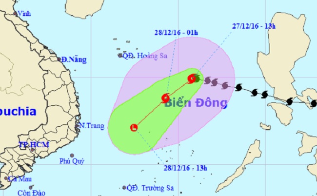 Bão Nock-ten đổi hướng, áp sát quần đảo Hoàng Sa - 1