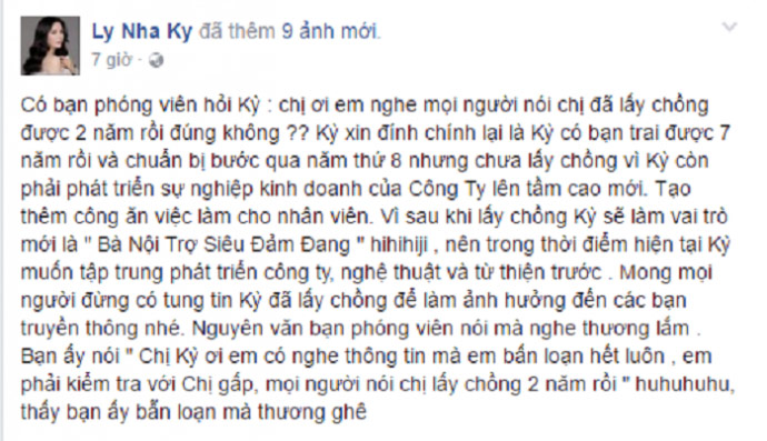 Lý Nhã Kỳ nói gì khi bị đồn đã kết hôn từ 2 năm trước? - 1