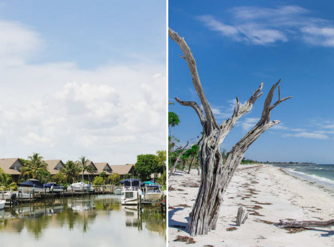 Sanibel và Captiva, Florida: Hai kho báu tiềm ẩn nhất của bang Florida là cặp đảo Sanibel và Captiva. Nơi đây không có các tòa nhà cao tầng hay chuỗi nhà hàng  và thay vào đó là bãi biển hoang sơ và cảnh hoàng hôn tuyệt đẹp.