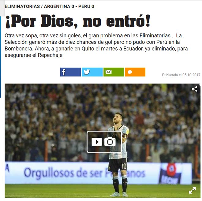 Nguy cơ lỡ World Cup, báo chí Argentina trút giận lên Messi - 1