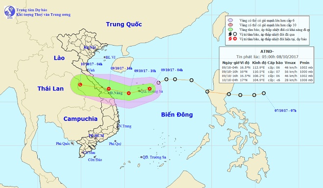 Áp thấp nhiệt đới di chuyển thần tốc, nhắm thẳng Quảng Bình-Đà Nẵng - 1