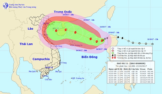 Bão số 11 có thể giật tới cấp 16, hướng vào đất liền nước ta - 1