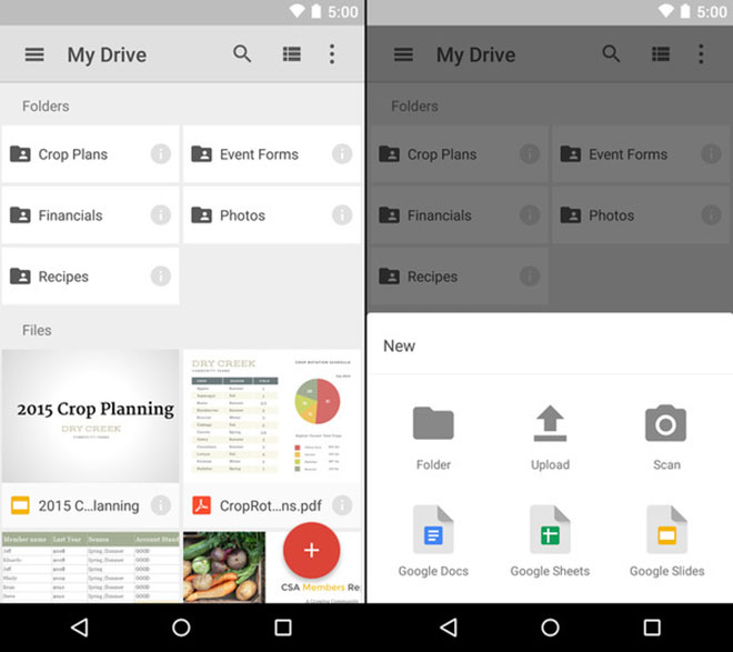 Google drive folders