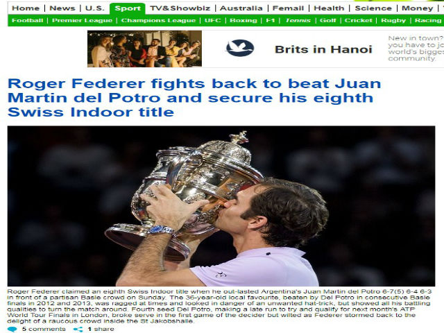 Federer 8 lần đăng quang Basel Open: Báo chí thế giới ngả mũ thán phục