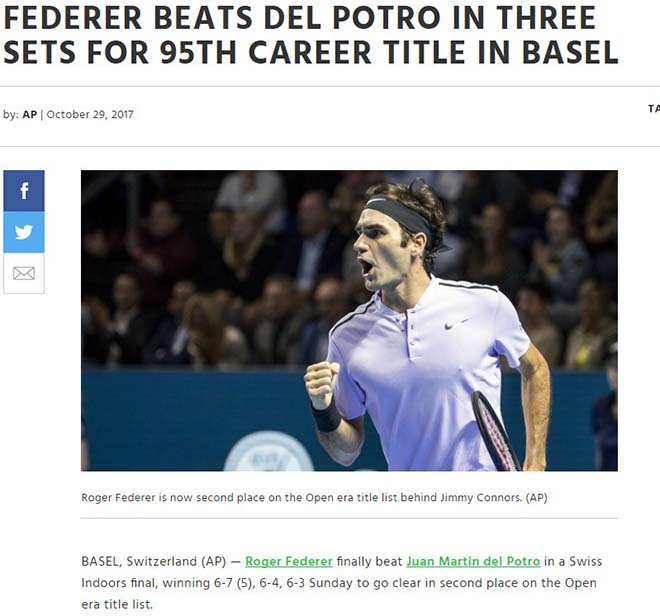 Federer 8 lần đăng quang Basel Open: Báo chí thế giới ngả mũ thán phục - 4