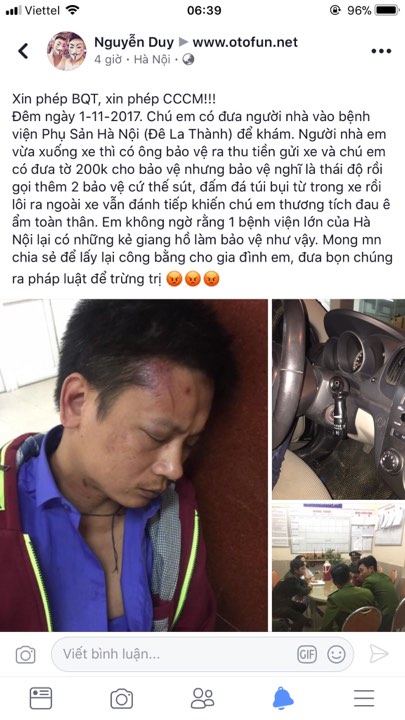 Người nhà tố bảo vệ bệnh viện phụ sản Hà Nội đánh người dã man - 1