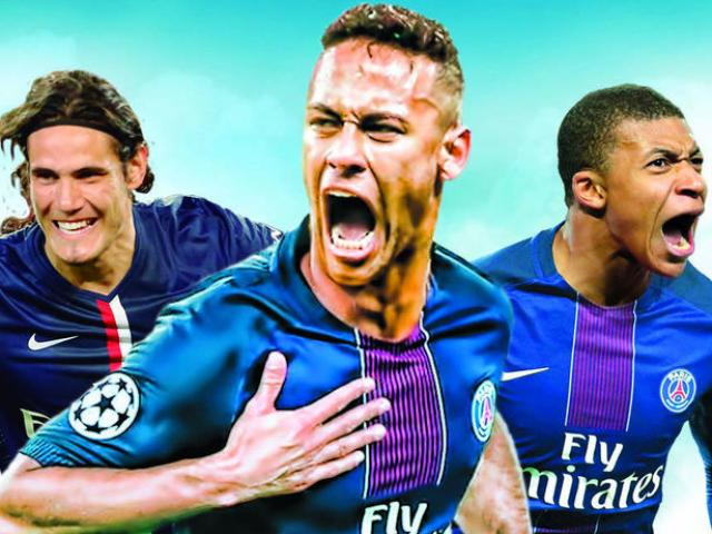 PSG 17 bàn 4 trận ở Cúp C1: ”Quỳ rạp” trước Neymar–Cavani–Mbappe