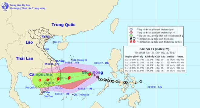 Bão số 12 di chuyển nhanh, tăng cấp hướng vào đất liền - 1