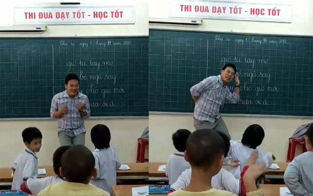 Thầy giáo nhảy "dẻo như kẹo" trong lớp học gây bão mạng - 1