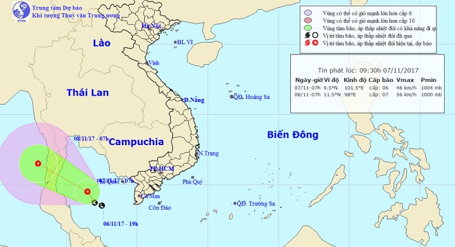 Xuất hiện áp thấp nhiệt đới trên vịnh Thái Lan - 1