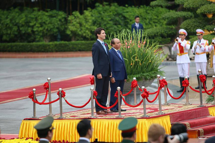 Cận cảnh lễ đón Thủ tướng Canada Justin Trudeau ở Phủ Chủ tịch - 1