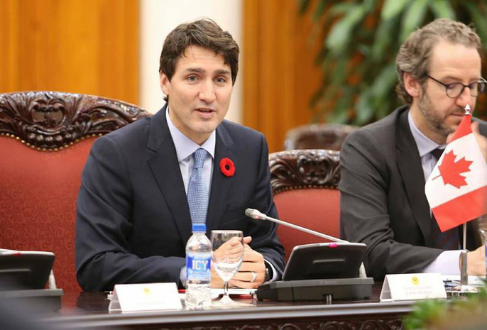 Cận cảnh lễ đón Thủ tướng Canada Justin Trudeau ở Phủ Chủ tịch - 10