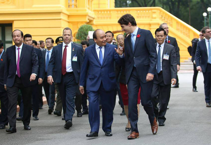 Cận cảnh lễ đón Thủ tướng Canada Justin Trudeau ở Phủ Chủ tịch - 5