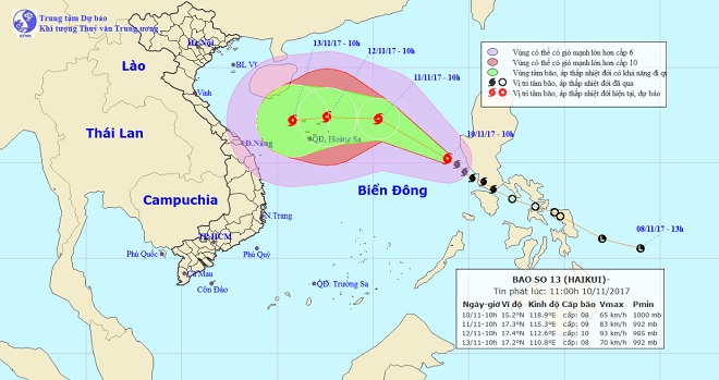 Bão số 13 giật cấp 10 di chuyển “thần tốc”, khả năng còn mạnh thêm - 1