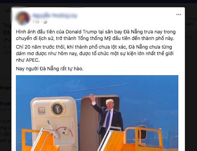 Dân mạng &#34;đua nhau&#34; chia sẻ ảnh TT Donald Trump ở Đà Nẵng - 1