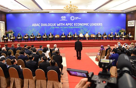 Hình ảnh các nhà lãnh đạo các nền kinh tế APEC dự đối thoại với ABAC tại Đà Nẵng - 1