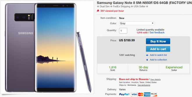 Galaxy Note 8 mở khóa 2 SIM đang được giảm hơn 3,6 triệu đồng - 1