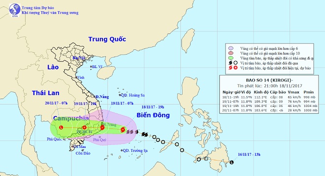 Bản tin thời tiết 22h: Sáng sớm mai, bão số 14 đổ bộ Khánh Hòa-Bình Thuận - 1