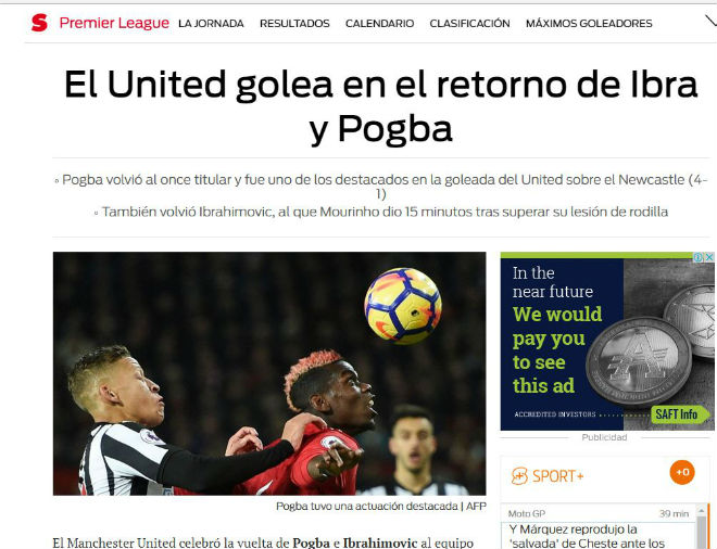 MU đại thắng: Báo chí thế giới ví Pogba, Ibra trở lại như vụ nổ bom tấn - 4