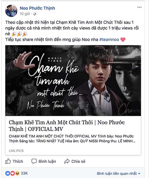 MV bị gỡ của Noo Phước Thịnh có triệu view sau một ngày tái xuất - 1