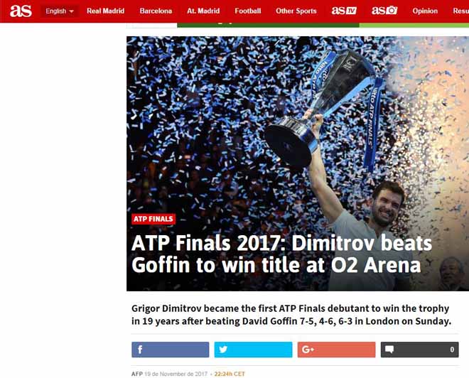 Dimitrov lập kỉ lục ATP Finals: Báo chí ngợi ca &#34;nhạc trưởng&#34; đại tài - 3