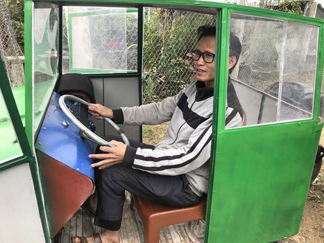 Cha tự chế "xế hộp” chạy điện để chở con đi học - 2