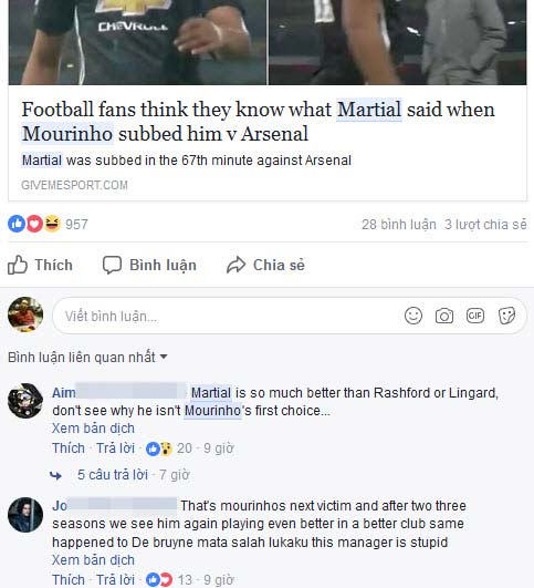 MU rối bời: Martial chửi Mourinho, sẽ sớm bị “thanh trừng” - 1