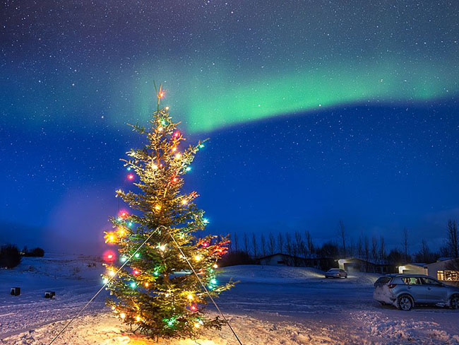 Reykjavik, Iceland: Chợ Giáng sinh ở Thị trấn Yule được lấp đầy bởi các dãy chòi nhỏ, đẹp như tranh vẽ. Điểm nhấn của Reykjavik là cơ hội được nhìn thấy ánh sáng rực rỡ của bắc cực quang chiếu qua bầu trời đêm tại thành phố tràn ngập tuyết và đèn Giáng sinh rực rỡ.