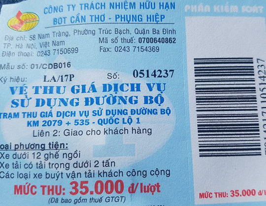 BOT Cần Thơ – Phụng Hiệp chưa giảm phí vì… vé in chưa kịp! - 1