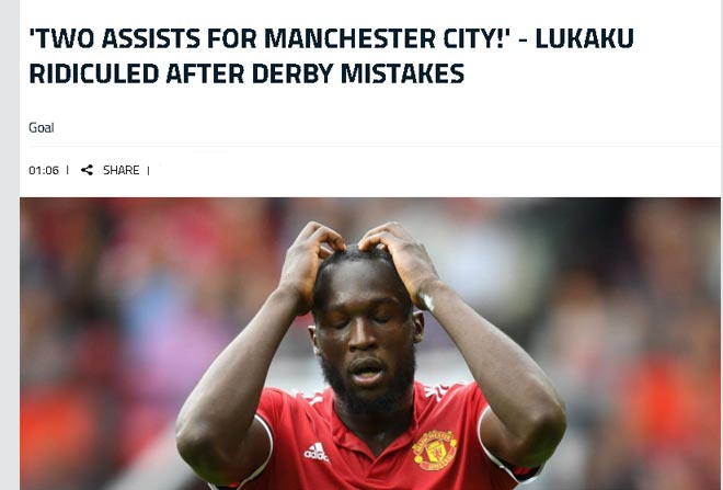 MU thua Man City: Báo giới ra sức chê bai Lukaku, fan giận dữ với Mourinho - 1