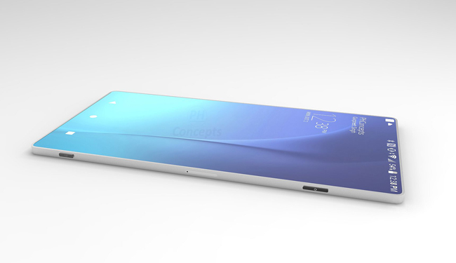 Màn hình của Xperia 10 Concept có độ phân giải lên tới 4K, 100% diện tích mặt trước là khu vực hiển thị của màn hình.
